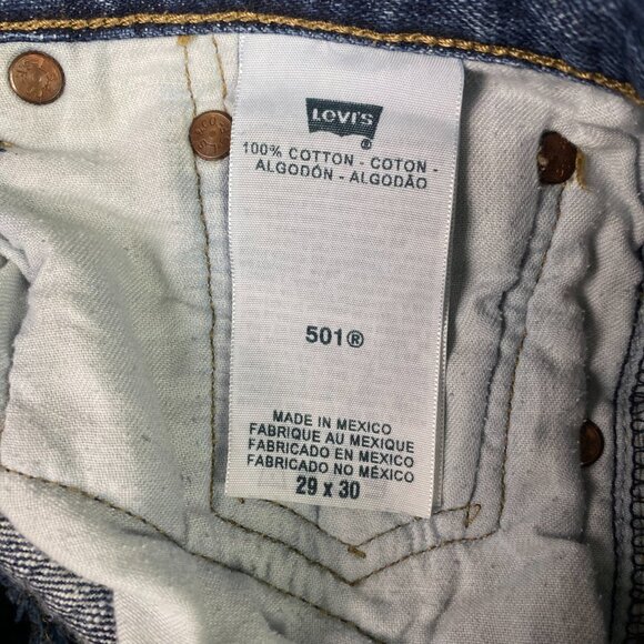 Levi's 501 Jeans Men's 29 x 30 Measures 28 x 28.5 Blue Button Fly Red Tab 0422 - Picture 8 of 14